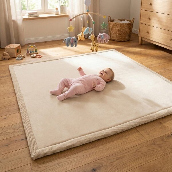 Sanosoft Krabbelteppich Baby spielt