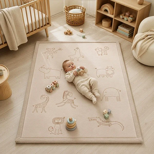 Sanosoft Krabbelteppich Baby spielt