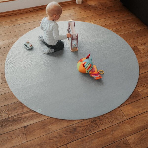 Sanosoft Krabbelmatte Rund 160cm Hellgrau