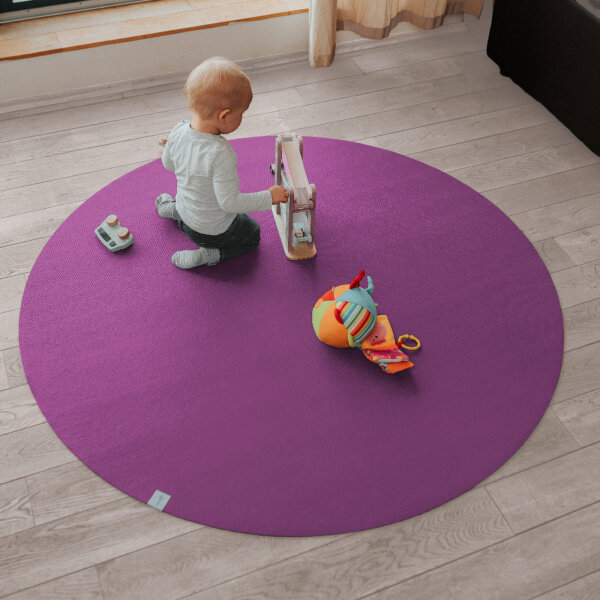Sanosoft runde Krabbelmatte Pflaume 180