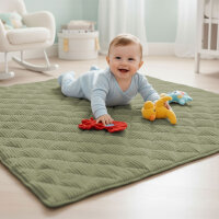 Sanosoft Krabbeldecke Soft-Cord Khaki Grün 130x150cm