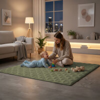 Sanosoft Krabbeldecke Soft-Cord Khaki Grün 130x150cm