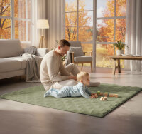 Sanosoft Krabbeldecke Soft-Cord Khaki Grün 130x150cm