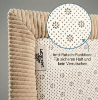 Sanosoft samtweicher und kuscheliger Krabbelteppich Sand / Beige 100 x 150 cm