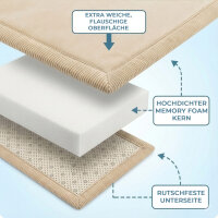 Sanosoft samtweicher und kuscheliger Krabbelteppich Sand / Beige 200 x 300 cm