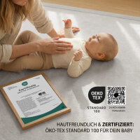 Sanosoft samtweicher und kuscheliger Krabbelteppich Hellgrau 100x150cm
