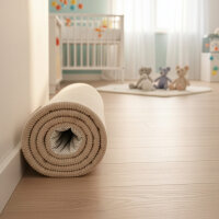Sanosoft samtweicher und kuscheliger Krabbelteppich Sand / Beige 120 x 180 cm