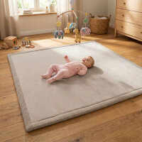 Sanosoft samtweicher und kuscheliger Krabbelteppich Hellgrau 120 x 180 cm