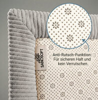 Sanosoft samtweicher und kuscheliger Krabbelteppich Hellgrau 120 x 180 cm