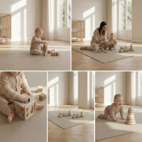 Sanosoft® Krabbelmatte Made in Germany & Öko-Tex - 120cm X 120cm Sand / Beige
