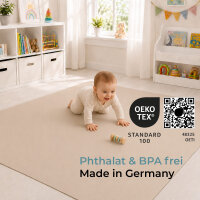 Sanosoft® Krabbelmatte Made in Germany & Öko-Tex - 120cm X 120cm Sand / Beige