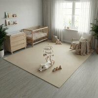 Sanosoft® Krabbelmatte Made in Germany & Öko-Tex - 120cm X 120cm Sand / Beige