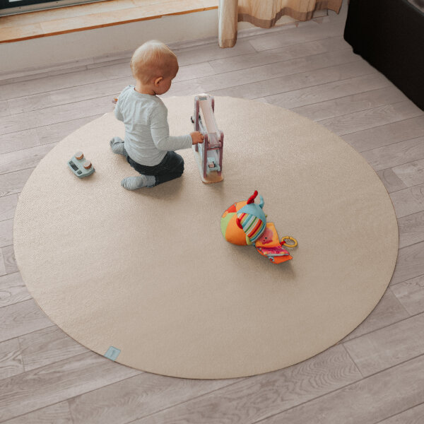 Runde Krabbelmatte SanoSoft "made in Germany" - Öko-Tex 100 Sand / Beige 160cm