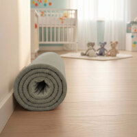 Sanosoft samtweicher und kuscheliger Krabbelteppich Schilfgrün 100x150cm
