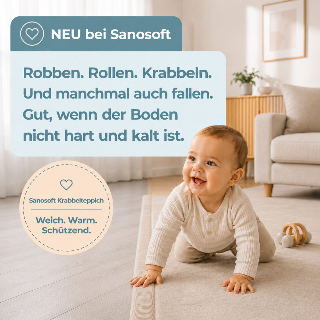 Neue Sanosoft Krabbelteppiche – weich, warm & rutschfest